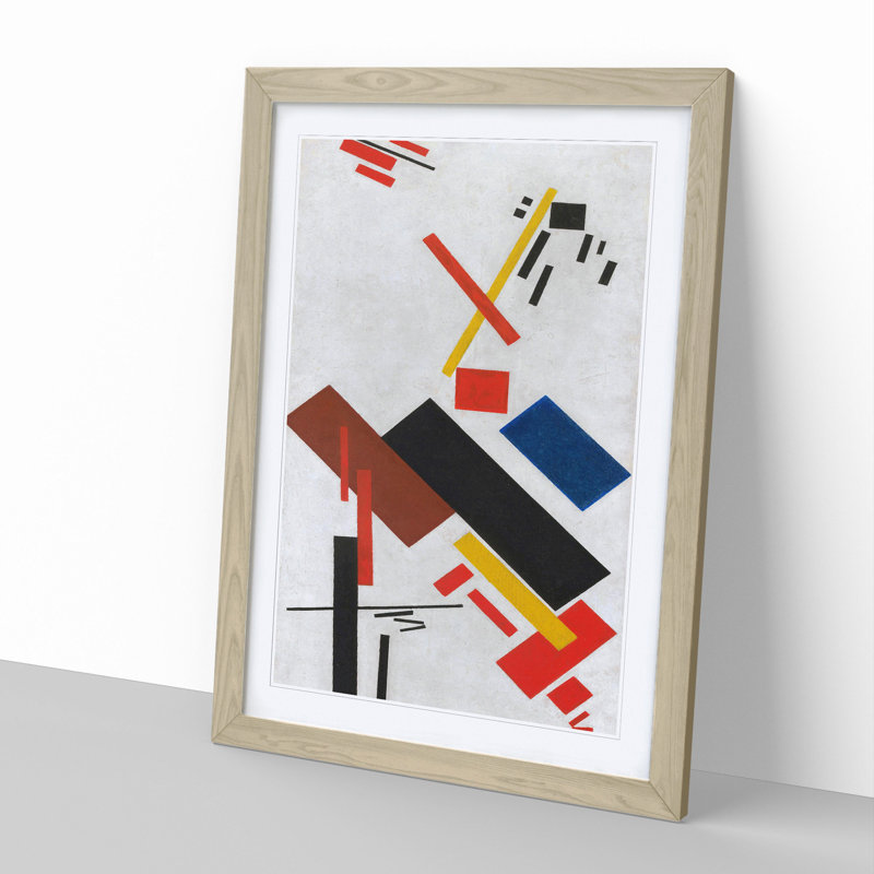 House Under Construction by Kazimir Malevich - Picture Frame Painting, 65cm H x 48cm W x 2cm D, Oak Framed