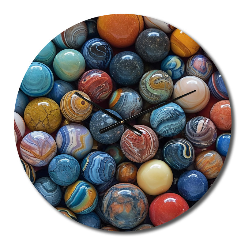 Mystical Marbles II Metal Wall Clock, Small