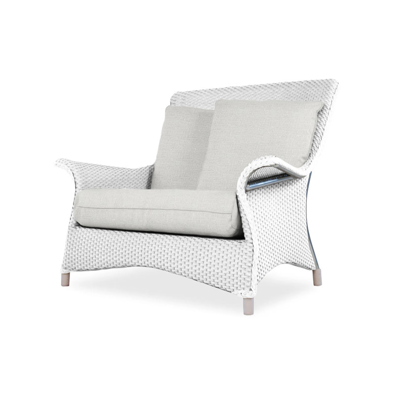 Mandalay Outdoor Lounge Chair, White, Demo Oatmeal