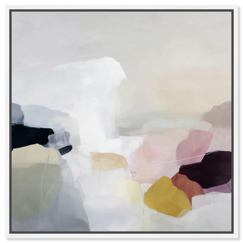 «Ephemeral Vista Blue Decor» par Art Remedy, H 24 po x l 24 po, White Frame