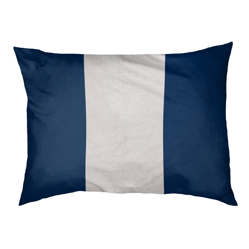 Coussin Detroit, Grand (l 40 po x P 30 po x H 14 po), Navy Blue/White/Navy Blue