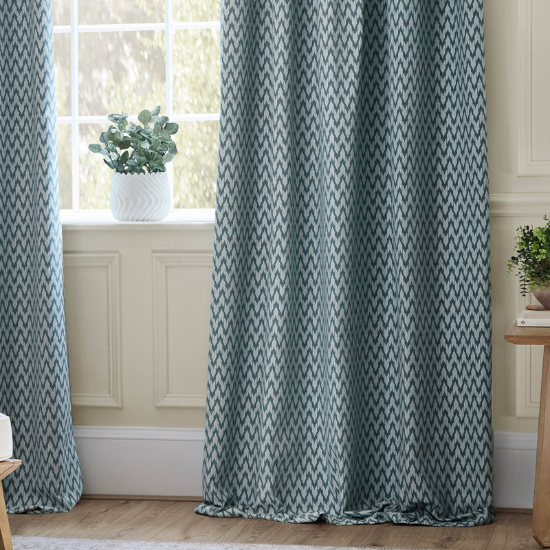 Hutton Room Darkening Curtain Panel Pair, Blue, 89.76cm Width x 228cm Drop