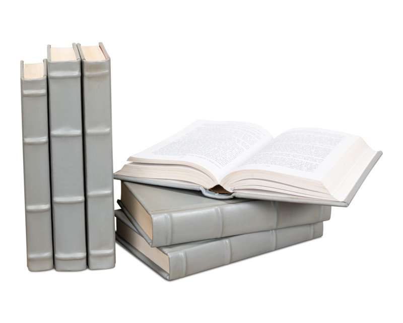 12 Piece Decorative Book Set, Antique Gray