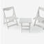 Ensemble de petites tables pliantes et chaises rectangulaires HiPS avec 2 chaises blanches