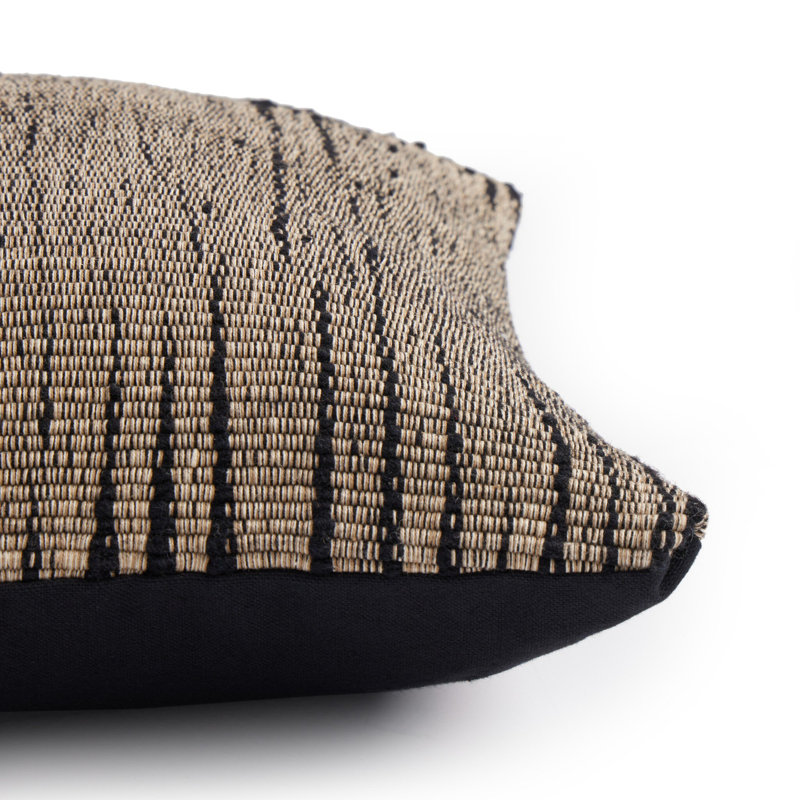 Rectangular Pillow Cover & Insert, Black/Taupe, Rectangular 14"H x 20"W