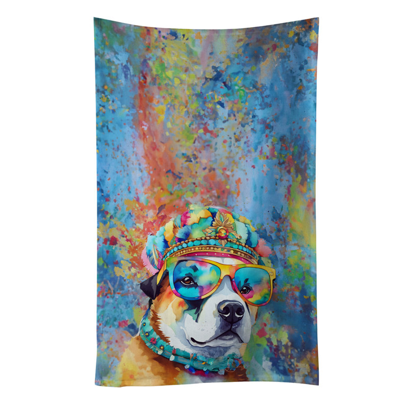 Akita Hippie Dawg Kitchen Towel