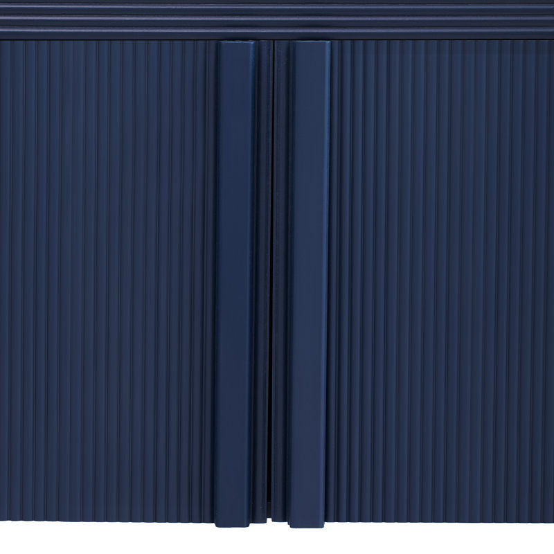 Console Sofa Table With 4 Doors & Adjustable Shelf, Navy Blue