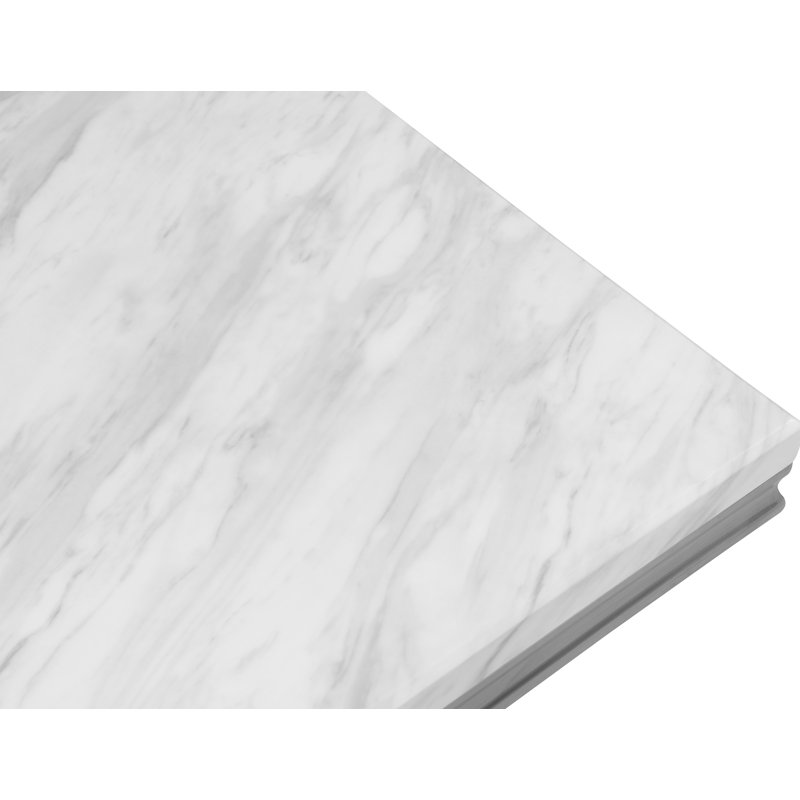 Table basse rectangulaire en marbre avec double piédestal 47,5 po Monroe , Argent argent