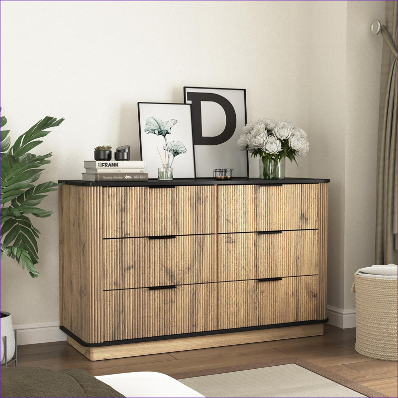 Armoire moderne à six tiroirs, parfaite pour le rangement organisé et l'esthétique