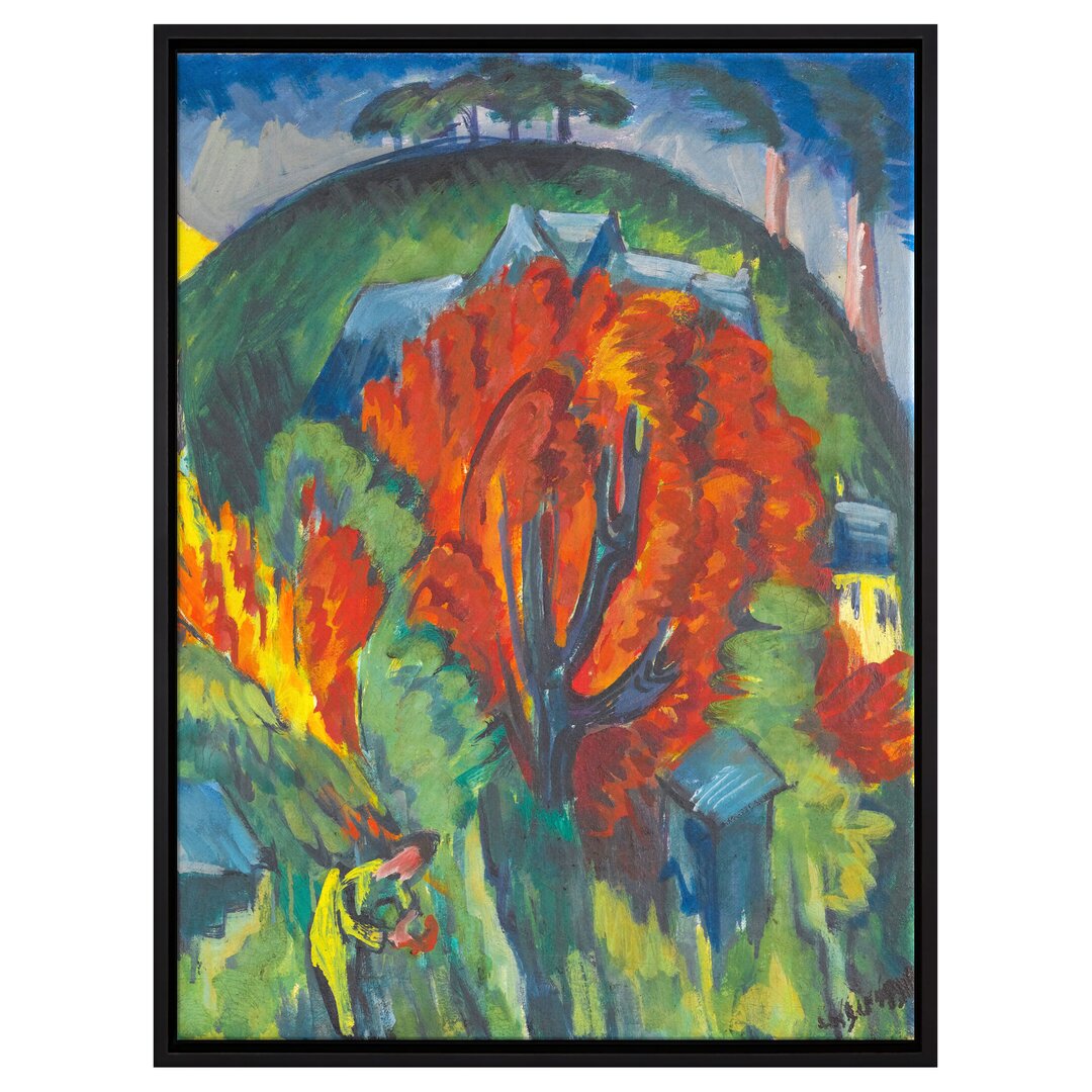 Gerahmtes Leinwandbild Galgenberg in Jena von Ernst Ludwig Kirchner