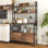 Kitchen Bakers Rack With Storage Cabinet And Power Outlets,Microwave Shelf Rack