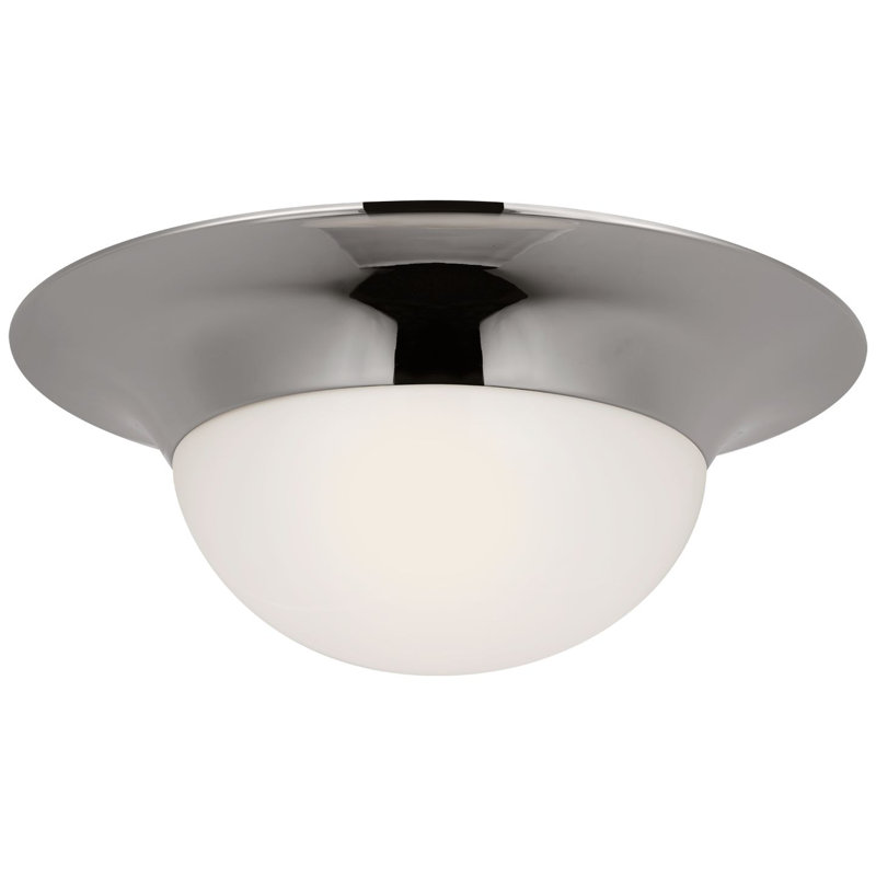 Cluny 1 - Light LED Flush Mount, Polished Nickel, 6.5" H x 18" W x 18" D