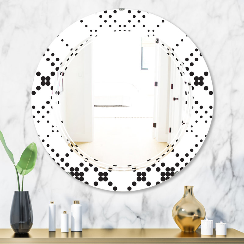 Miroir mural sans cadre en forme de « abstract abstract minimal » ix triple c, 31,5 po x 23,7 po