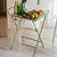 Table de bout à pieds croisés en forme de plateau