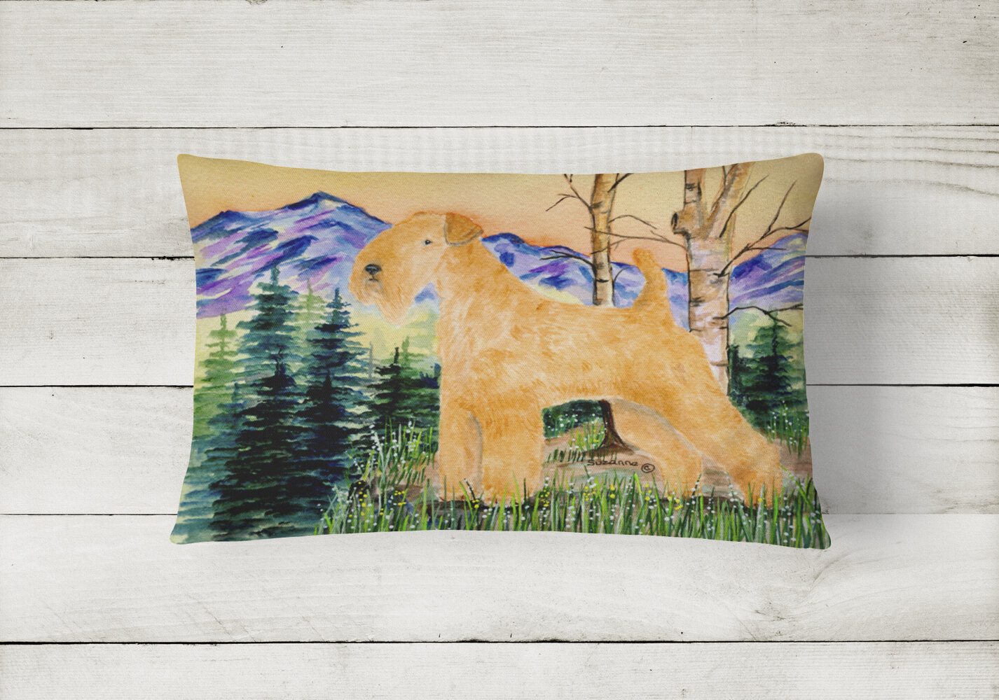 Caroline's Treasures Lakeland Terrier Indoor/Outdoor Throw Pillow | Wayfair