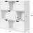 White 9-Cube Bookcase Organizer with Cabinets & Cubbies, 3-Tier Storage Unit for Home