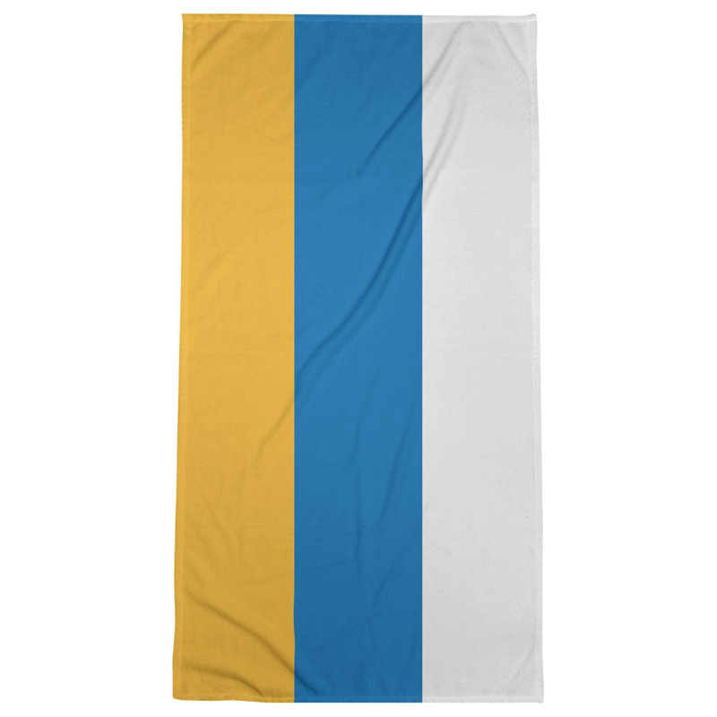 Cotton Blend Lightweight Bath Towel, Golden Yellow/Royal Blue/White