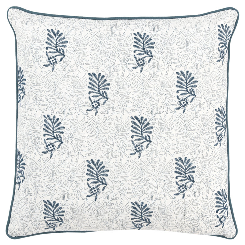 Coussin en coton Betania, Bleu sarcelle