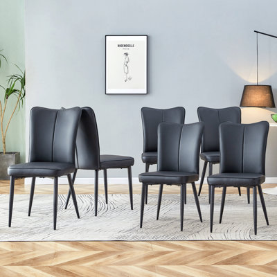 Ensemble de chaises modernes Modern, en métal noir, élégant pour la cuisine et le salon
