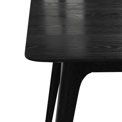 Ensemble de salle à manger 5 pièces de style Mid-Century avec structure en bois d'hévéa, table rectangulaire et 4 chaises rembourrées, beige noir, stable pour les routines quotidiennes dans un style moderne, table, sièges fiables