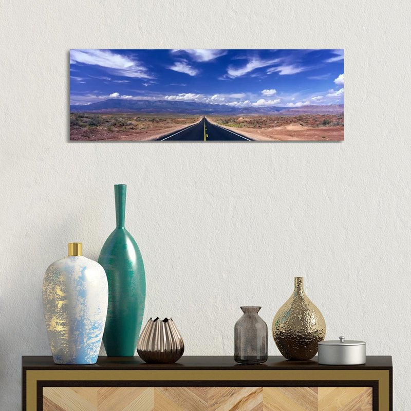 Cloudy Southwestern Landscape, Zion National Park, Utah, USA by Panoramic Images - Wrapped Canvas Panoramic Print