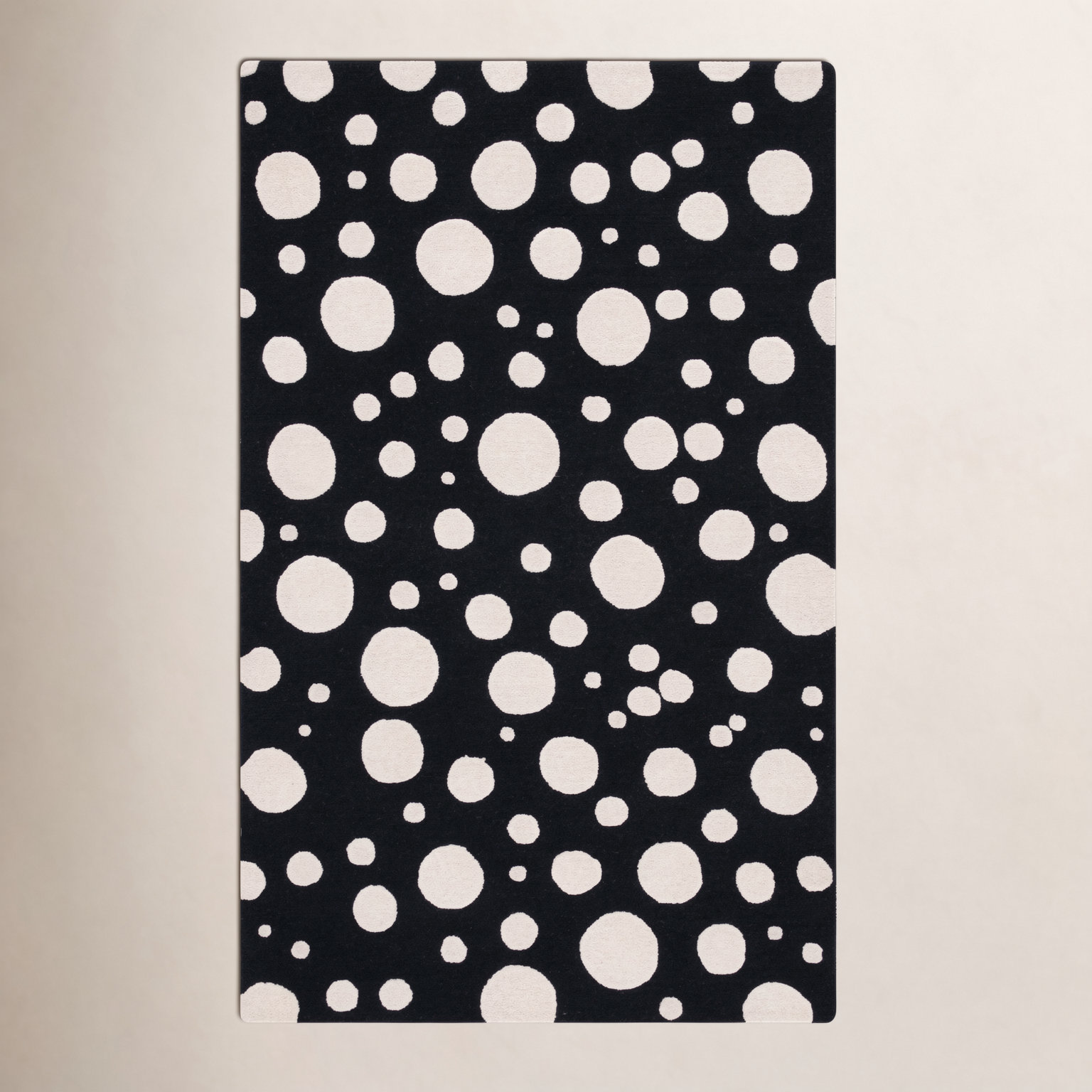 Kavika Black Ivory Hand-Woven Rug, Rectangle 5' x 8'