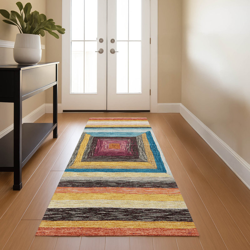 Premium Machine Washable Millbrook AMF1957 Geometric Rug, Runner 2'3" x 7'6"