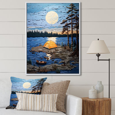 «Camping By The Late» - Art mural de voyage en camping
