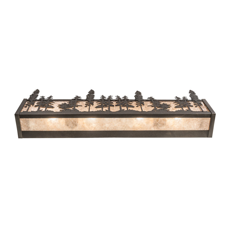 Tall Pines - Light Vanity Light, 7" H x 30" W x 6" D, Silver, Dark Roast
