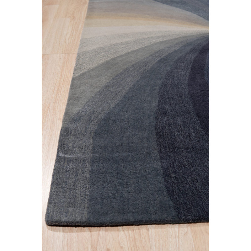 Hand Tufted Wool Area Rug in Blue, 8' x 10'