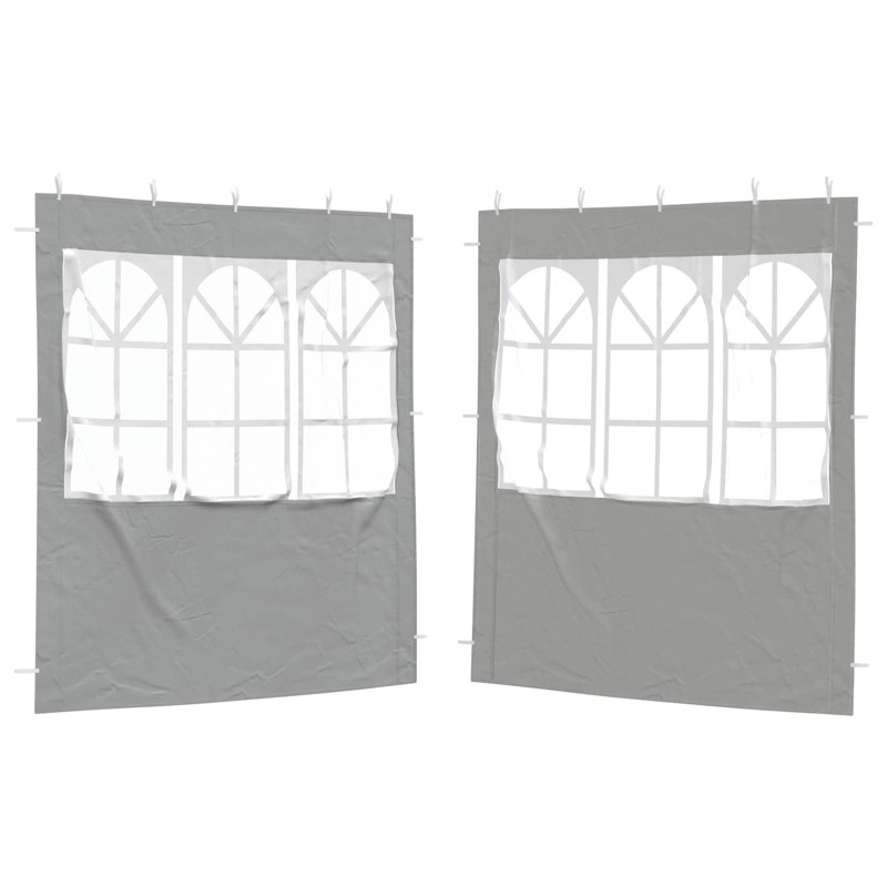 VidaXL Side Wall for Canopy, Light Grey, 195cm H x 200cm W x 0.1cm D