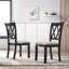 Ensemble de salle à manger 5 pièces: table en épingle à cheveux et 4 chaises à dossier croisé, noir riche-346096407-346096404