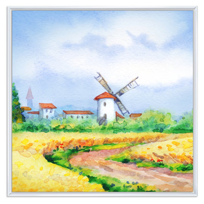 «Old Europe Mill Landscape In Holland - Country», reproduction d'art sur toile