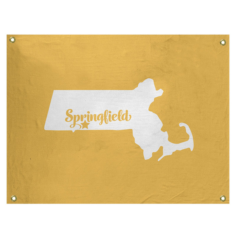 Tapisserie murale springfield massachusetts, H 26 po x l 36 po, Jaune
