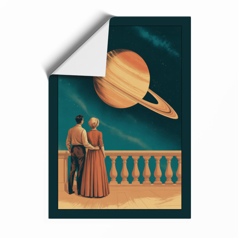 Watchers of Distant Worlds Retro - Framed Print, A4 - 29.7 x 21.0 cm, Unframed
