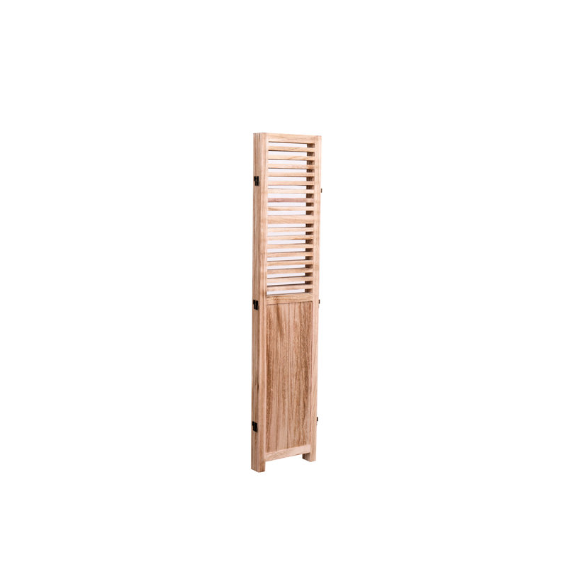 Cloison pliante en bois massif, 140 cm (l) x 165 cm (h), couleur naturelle, charnières métalliques pour une manipulation facile, idéale pour séparer les espaces intérieurs, facile à manipuler et à utiliser.