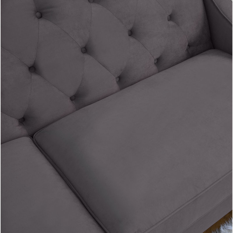 Asleigh Upholstered 85'' Sofa, Gray 