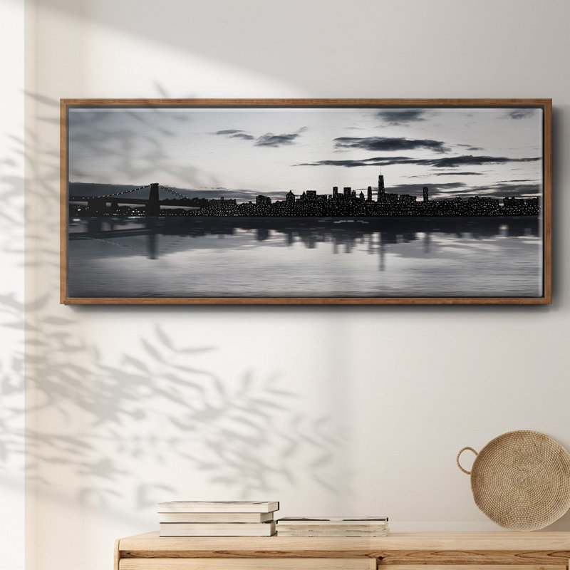 Shimmering Skyline- Framed Canvas, 24" H x 60" W