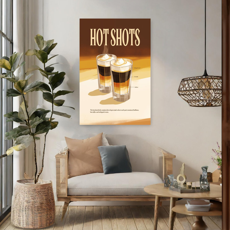 Layered Hot Shots, art mural contemporain, H 48 po x l 32 po