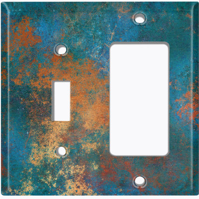 Patina Patterned 2 - Gang Toggle Light Switch Standard Combination Wall Plate