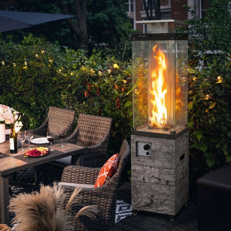 Chauffe-terrasse au propane 41 000 BTU, Fil du bois, gris