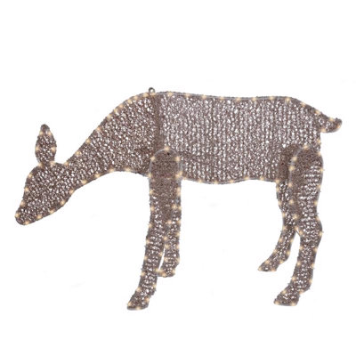 The Holiday Aisle® LED Warm White Deer Silhouette 24 in. Yard Decor