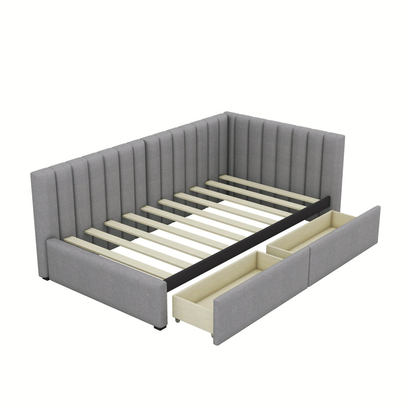 Mauda Upholstered Platform Storage Bed, Gray