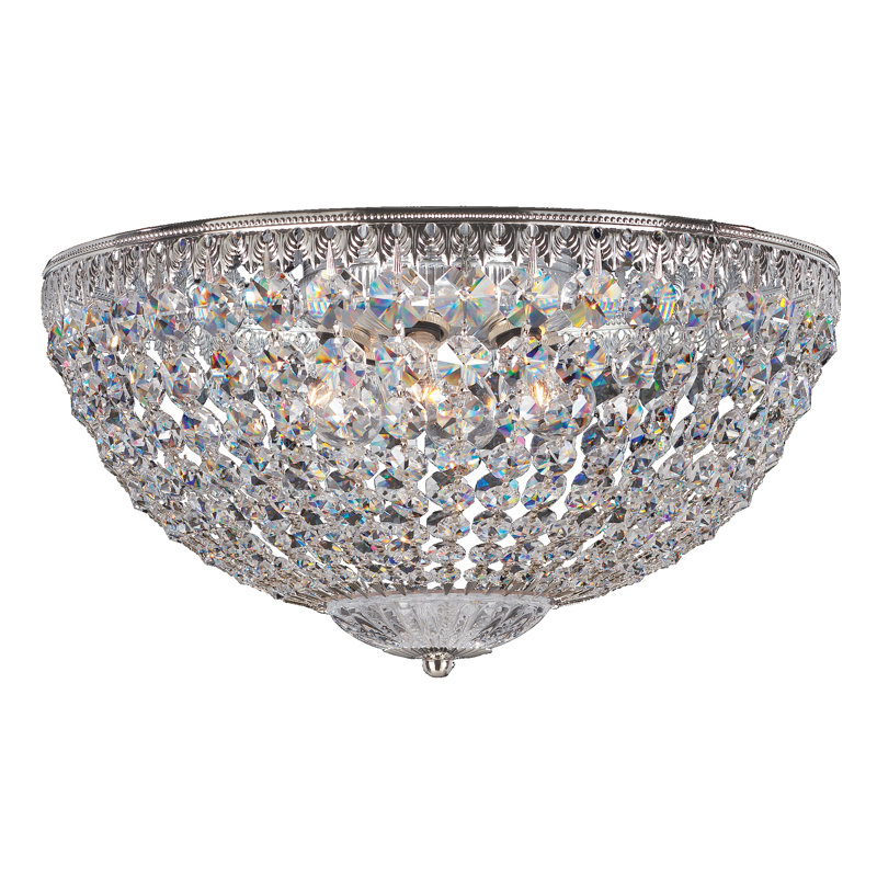 Petit 5 - Light Flush Mount, Polished Silver, Heritage Crystal