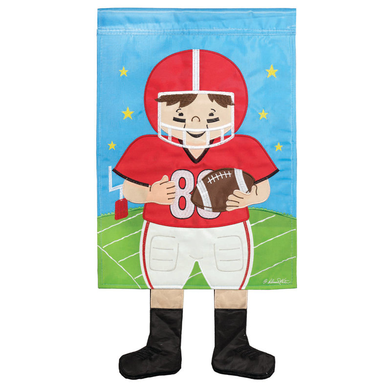 Drapeau de jardin football en polyester 24 po x 13 po