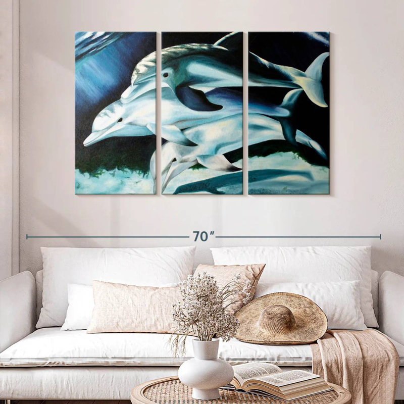 Brampt Dolphin Trio, 32" H x 50" W