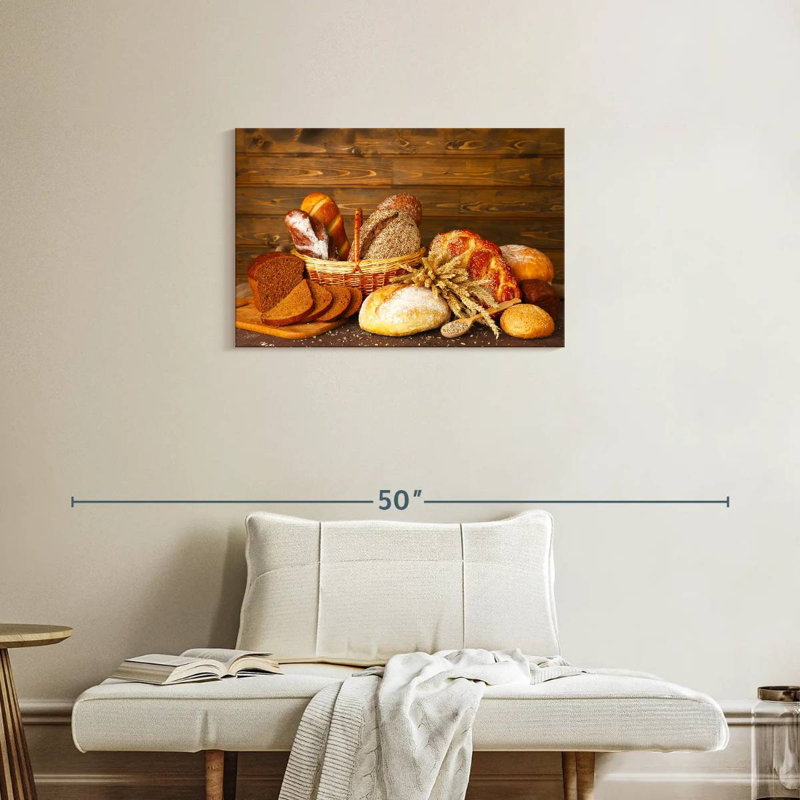 Assortiment de pain - reproduction sur toile tendue, 20" H x 30" W x 1.25" D