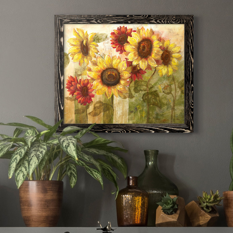 Tournesol délice - Cadre photo, reproduction d'art sur papier, H 20 po x l 17 po x P 1,5 po, Noir