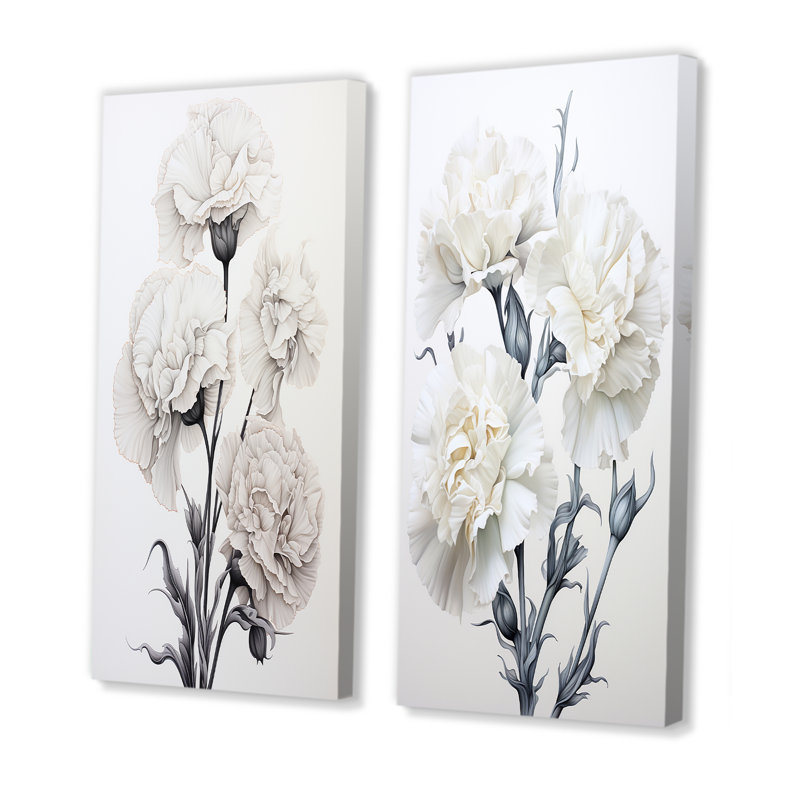 Oeillets monochromes minimalisme - œillets, ensemble de 2, H 40 po x l 41 po, Toile tendue