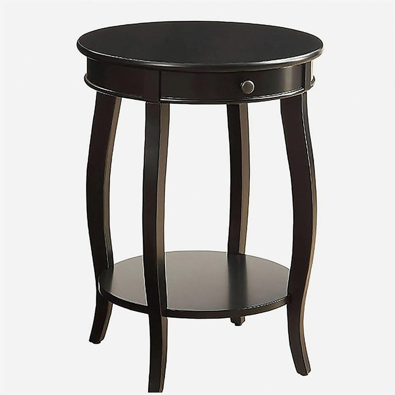 Une table d'appoint noire avec un tiroir, Noir
